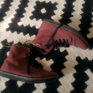 Burgundy Dr. Martens Canvas Boot